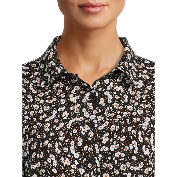 🆕 Floral Crop Button Up Shirt with Short Sleeves - Picture 5 of 5